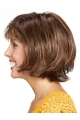 Chin Length Capless Brown Straight 10" Synthetic Medium Wigs For Women