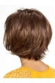 Chin Length Capless Brown Straight 10" Synthetic Medium Wigs For Women