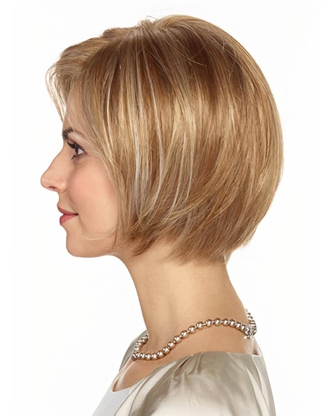 Blonde Straight Chin Length Bobs Monofilament Wigs Cheap