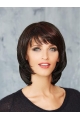 Chin Length Straight Black Monofilament Bobs Sleek Synthetic Wigs