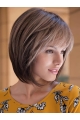 Bobs Remy Human Hair Brown Straight Lace Wigs Hand Made