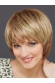 Chin Length 10" Monofilament Blonde Straight White Bob Wig