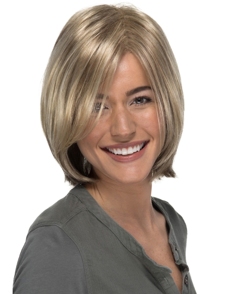 Synthetic Straight Capless Blonde Bobs 11" Ladies Wigs