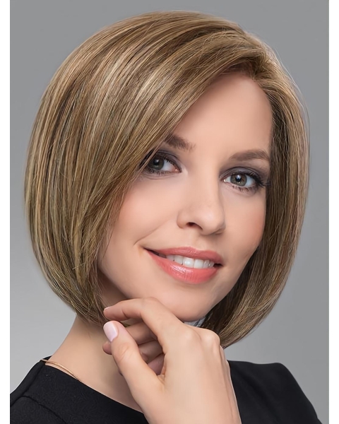 Blonde Trendy Straight Chin Length Synthetic Bob Wigs