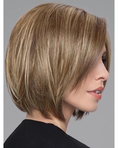 Blonde Trendy Straight Chin Length Synthetic Bob Wigs