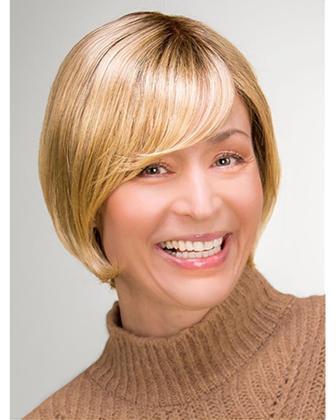 Synthetic 10" Straight Chin Length Blonde Bob Style Wig