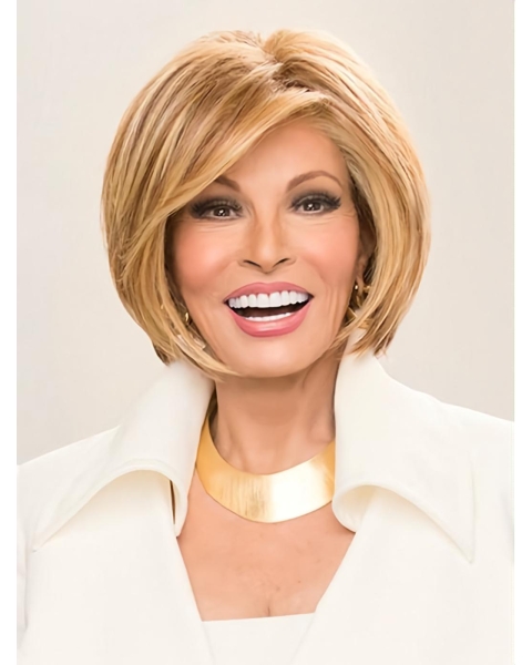 Monofilament Straight 6" Bob Blonde Hair Wigs