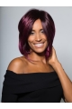 Flexibility Chin Length Straight Purple Bobs African American Wigs