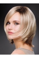 12" Chin Length Straight Blonde Bob Wigs