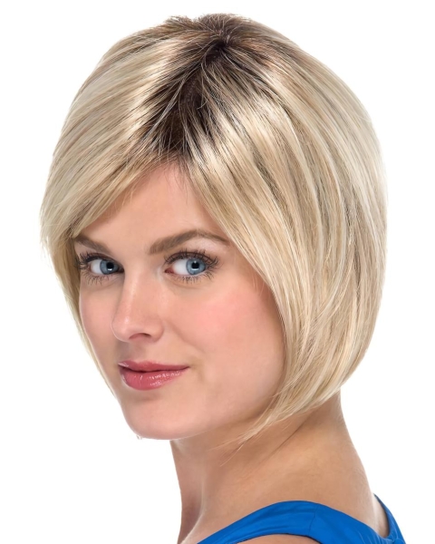 Blonde Bobs Straight Capless 8" Synthetic Hair