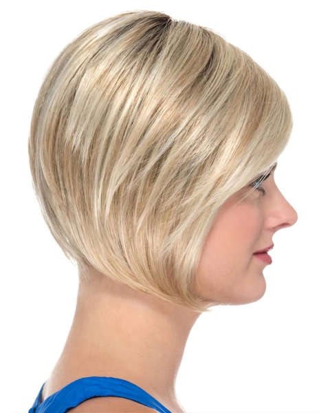 Blonde Bobs Straight Capless 8" Synthetic Hair