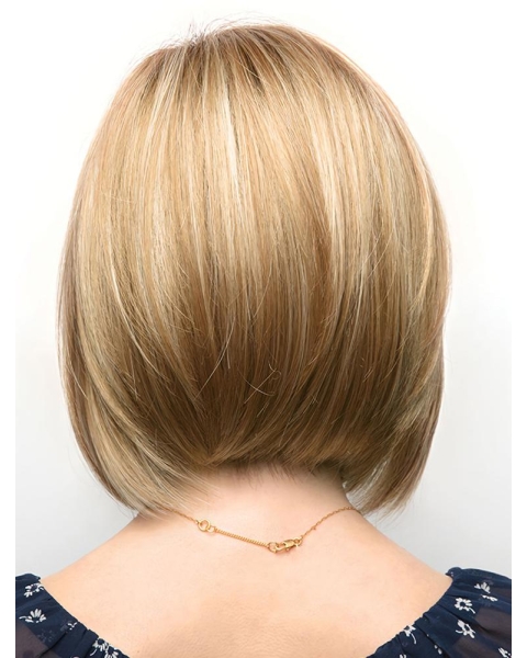 12" Chin Length Blonde Straight Affordable Bob Wigs