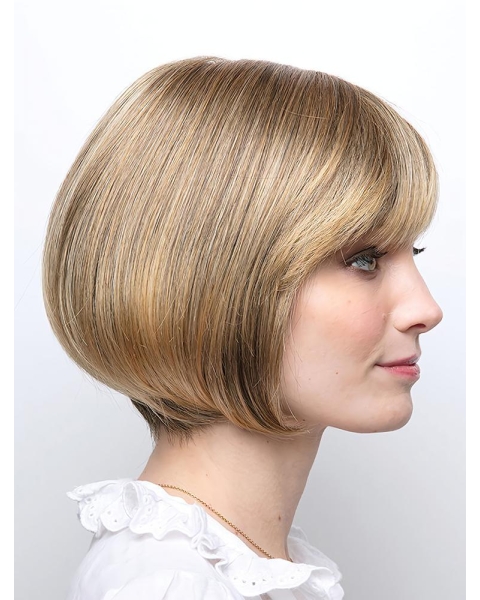 10" Chin Length Blonde Straight Designed Bob Wigs