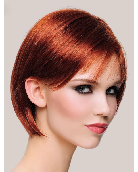 Hairstyles 10" Chin Length Straight Copper Bob Wigs