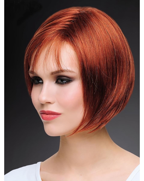 Hairstyles 10" Chin Length Straight Copper Bob Wigs