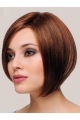 Soft 10" Chin Length Straight Brown Bob Wigs