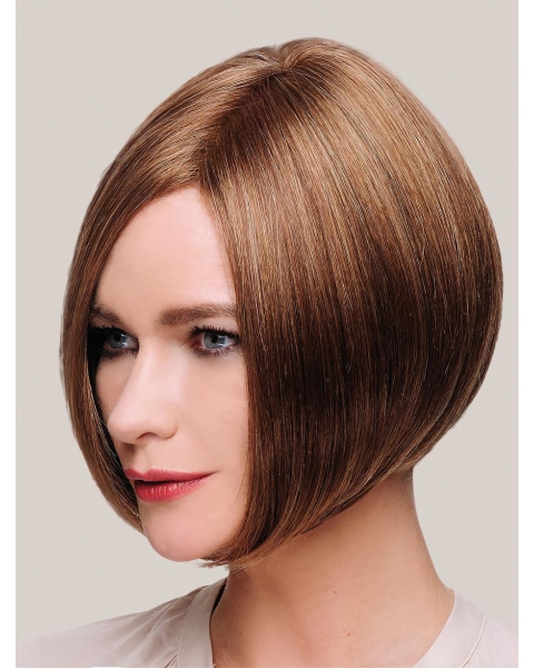 Ideal 10" Chin Length Straight Brown Bob Wigs