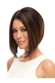 Chin Length Brown Without Bangs Synthetic Wigs