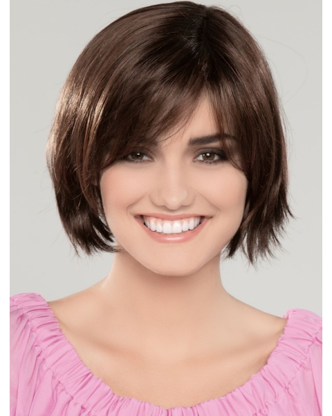 10" Chin Length Brown Straight Bob Wigs