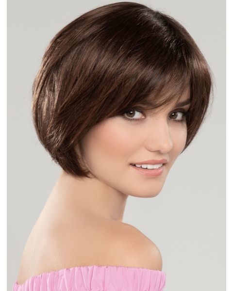 10" Chin Length Brown Straight Bob Wigs