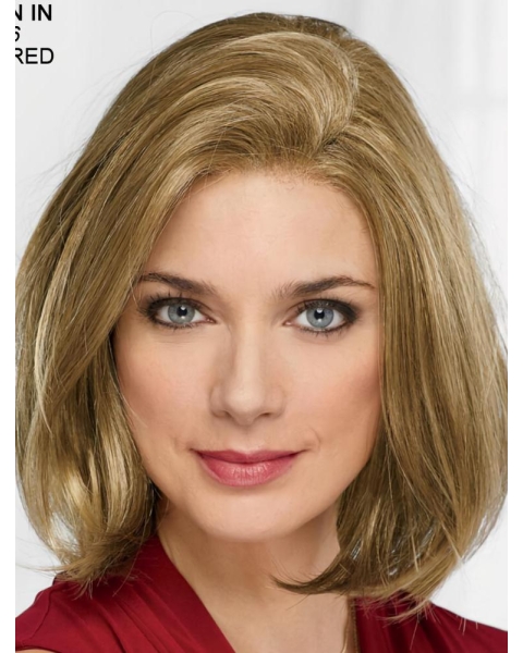 12" Chin Length Blonde Straight Modern Bob Wigs