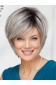 Straight Chin Length 12" Capless Best Grey Wigs