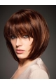 Designed Auburn Straight Chin Length Human Hair Wigs