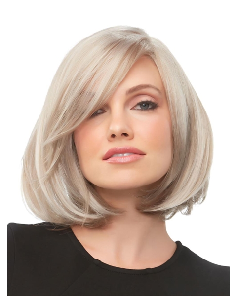 Blonde 100% Hand-Tied 12" With Bangs New Synthetic Wigs