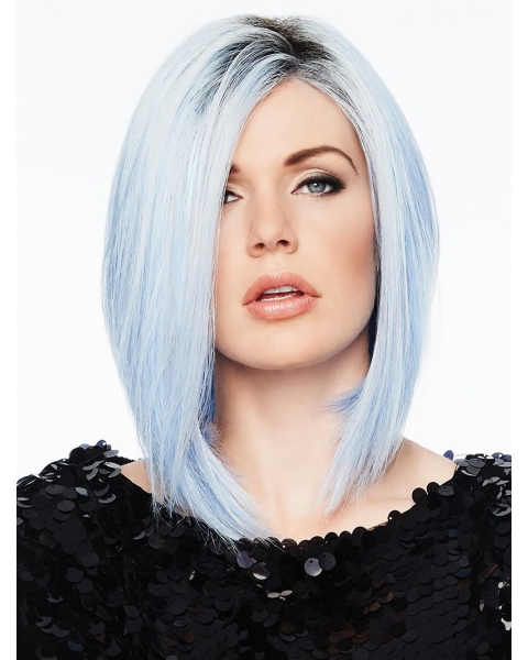 Blue Capless 12" Without Bangs Great Synthetic Wigs