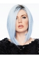 Blue Capless 12" Without Bangs Great Synthetic Wigs