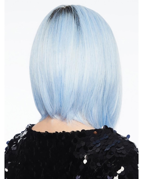 Blue Capless 12" Without Bangs Great Synthetic Wigs