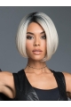 Black to White 10" Straight Chin Length Bob Wigs