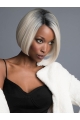 Black to White 10" Straight Chin Length Bob Wigs