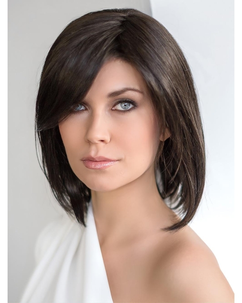 Brown 10" Straight Chin Length Bob Wigs