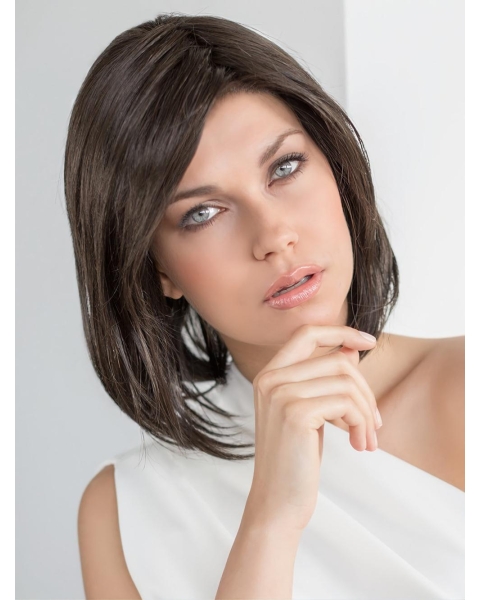 Brown 10" Straight Chin Length Bob Wigs