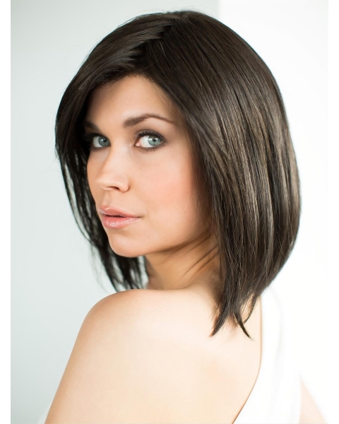 Brown 10" Straight Chin Length Bob Wigs