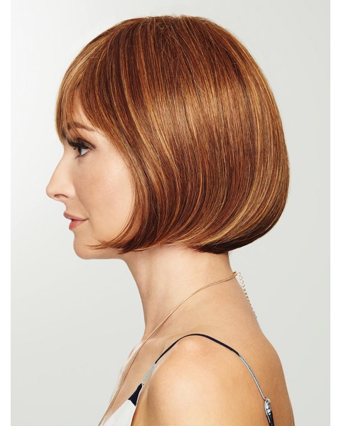 Copper 10" Straight Cropped Bob Wigs