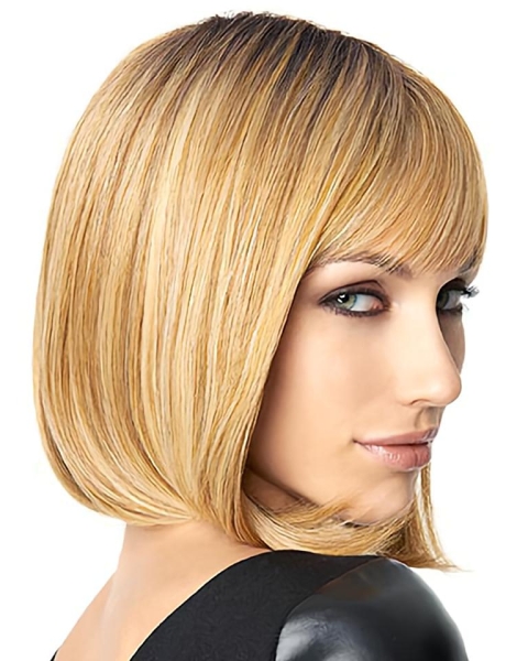 10" Straight Blonde Bobs Medium Wigs