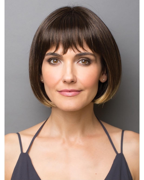 Straight Monofilament Brown Bob Best Synthetic Wigs Online