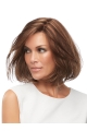 Chin Length Straight Without Bangs 100% Hand-Tied Real Looking Synthetic Wigs