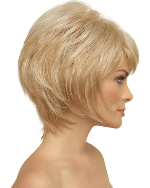 Chin Length Monofilament Synthetic Mono Synthetic Wigs For Women