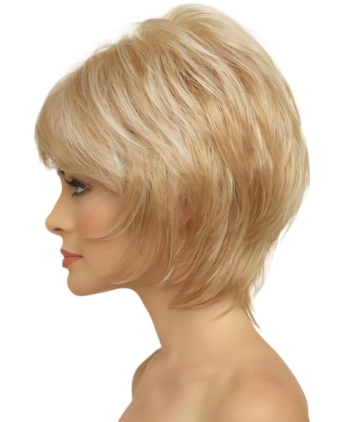 Chin Length Monofilament Synthetic Mono Synthetic Wigs For Women