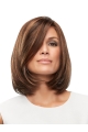 Straight Brown Layered Human Hair Hand Tied Wigs