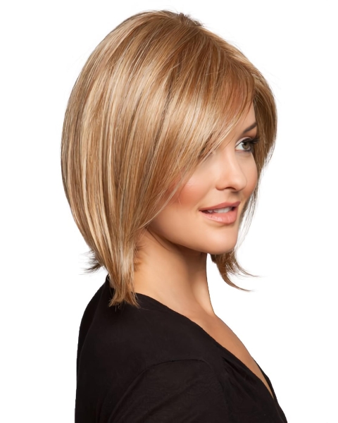 Popular Blonde Chin Length Petite Monofilament Wigs