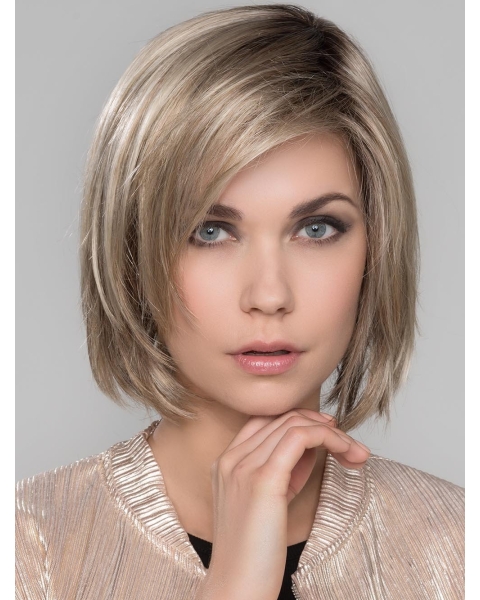 Straight Platinum Blonde Synthetic Wig With Bangs