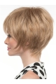 Straight 8" With BangsBlonde Synthetic Wigs 