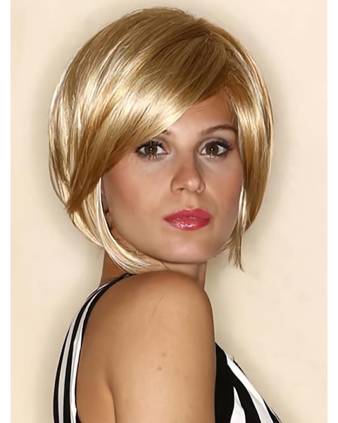 10" Straight Blonde Bobs Short Wigs