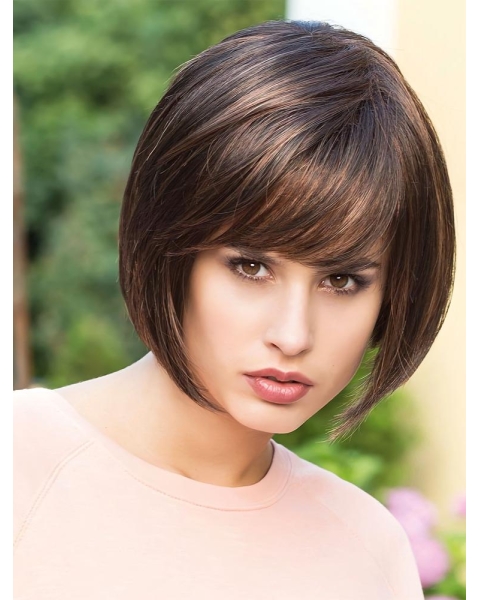 8" Straight Modern Synthetic Bob Wigs