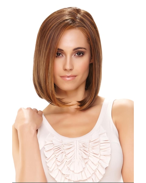 Monofilament Shining Straight Synthetic Medium Wigs