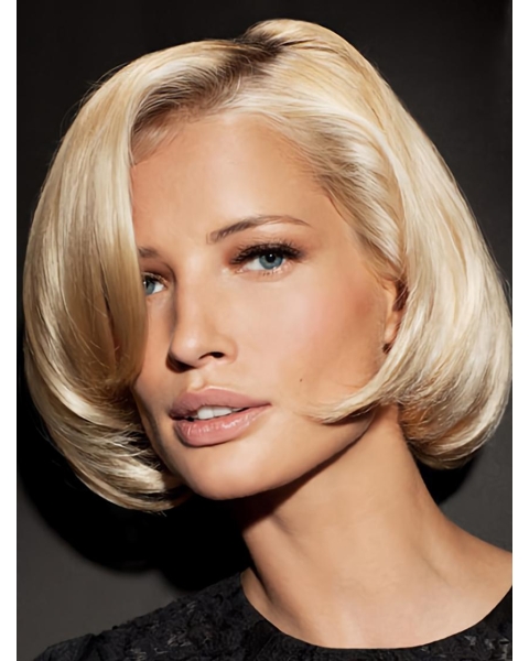 Glamorous Blonde Lace Front Chin Length Wigs